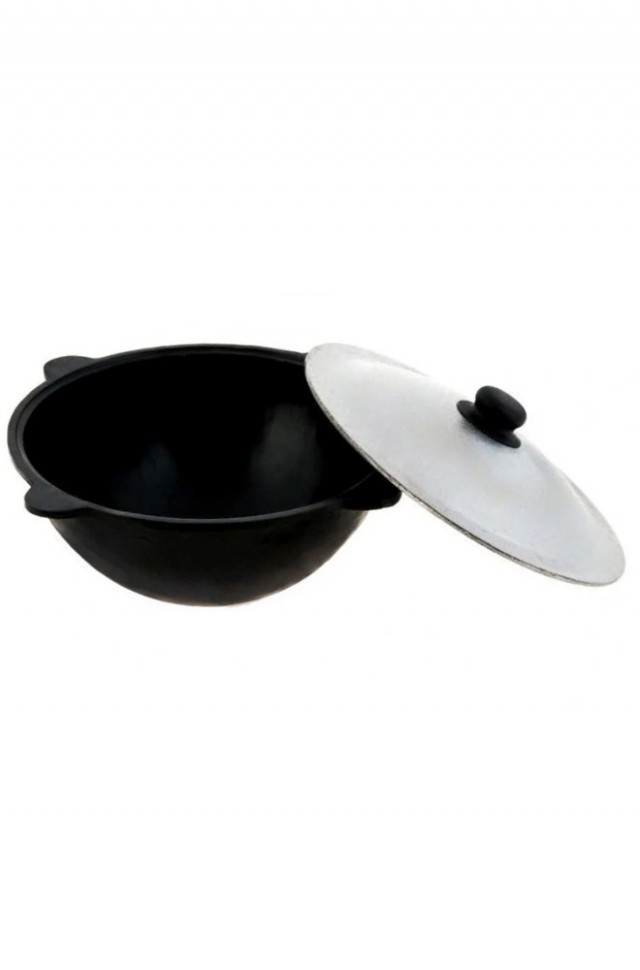 Казан чугунный 6 литров круглое дно