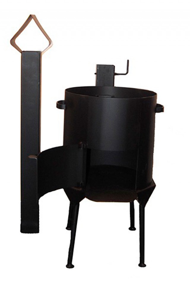 Печь 3 мм. для казана с дверцей и трубой на 16 литров