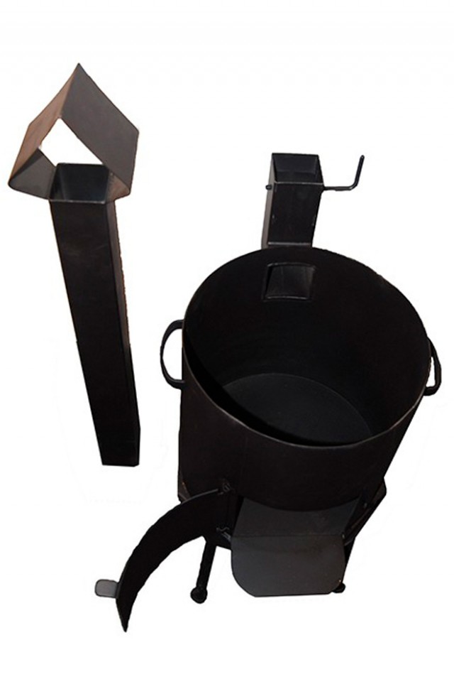 Печь 3 мм. для казана с дверцей и трубой на 16 литров