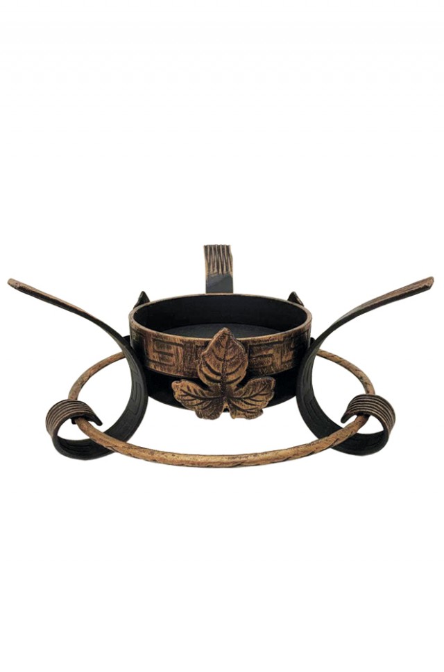 Садж чугунный с подставкой "Виноградный лист" 45 см.