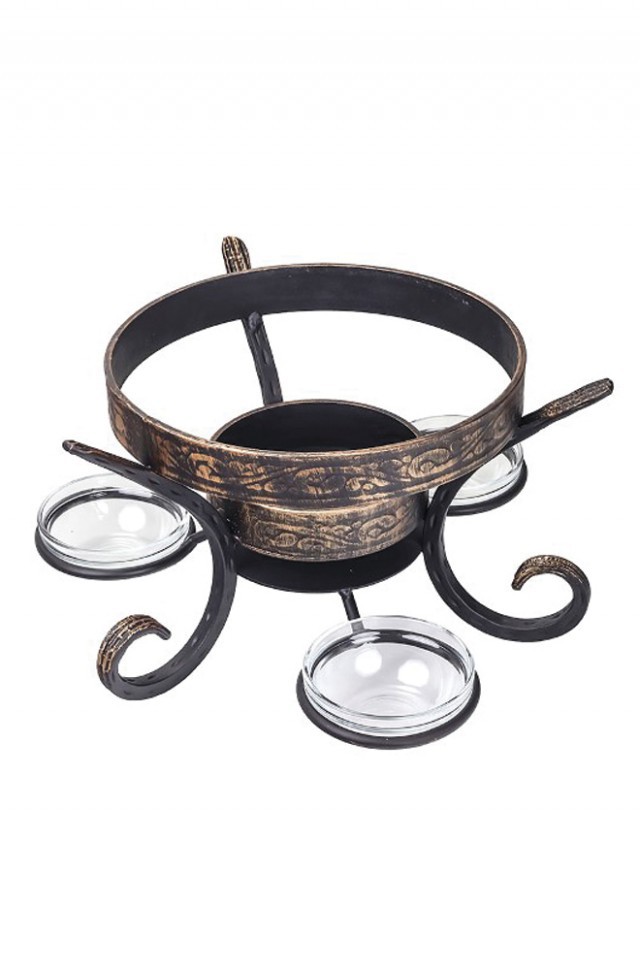 Садж вороненый с подставкой "Шелковый путь" премиум 55 см.