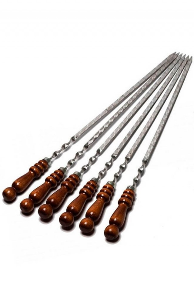 Шампур с деревянной ручкой для мяса - 40 см