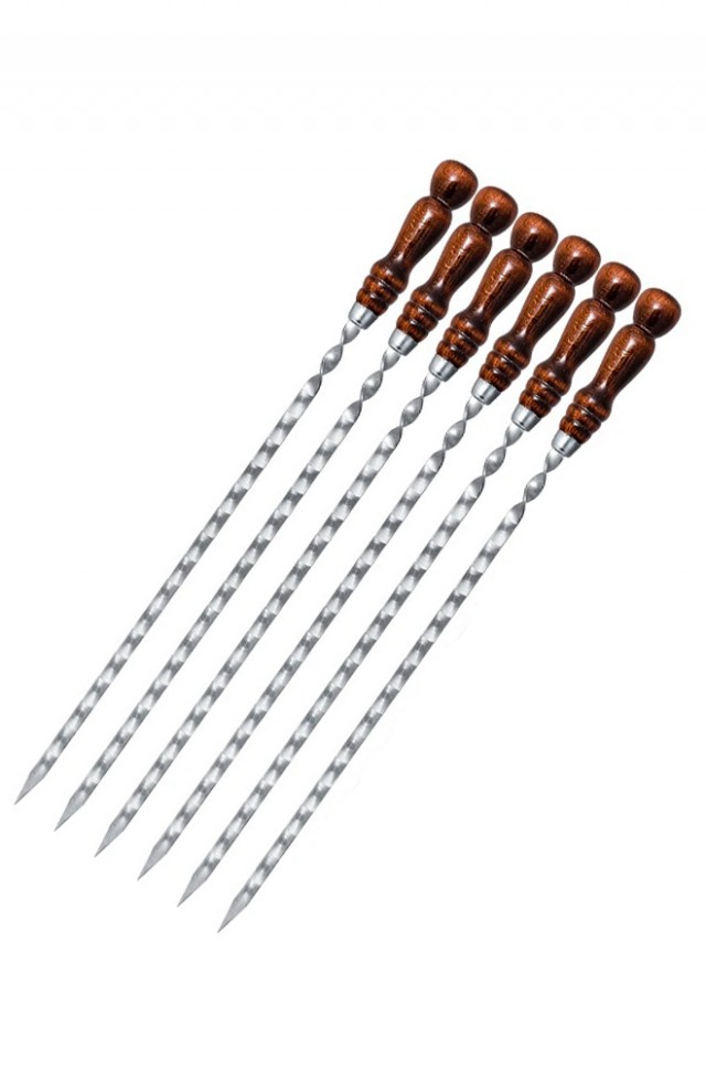 Шампур с деревянной ручкой для мяса - 40 см