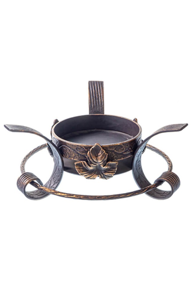 Садж вороненый с подставкой "Виноградный лист" 45 см.